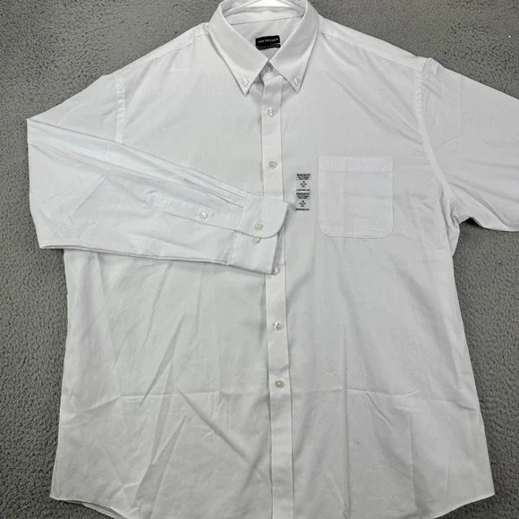 Van Heusen | Shirts | Van Heusen Adult Mens Dress Shirt 2xl 8 3435 White  Regular Fit Button Down New | Poshmark